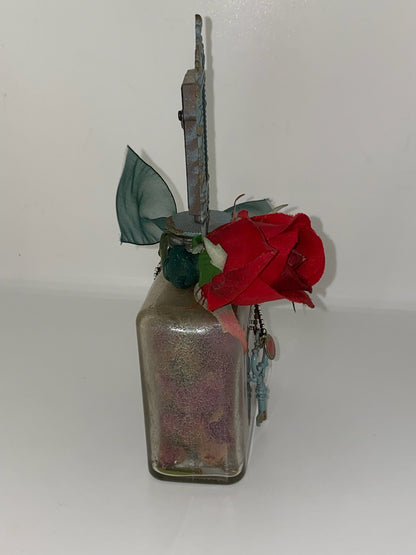 Key To My Heart Rose Picture Frame Bottle