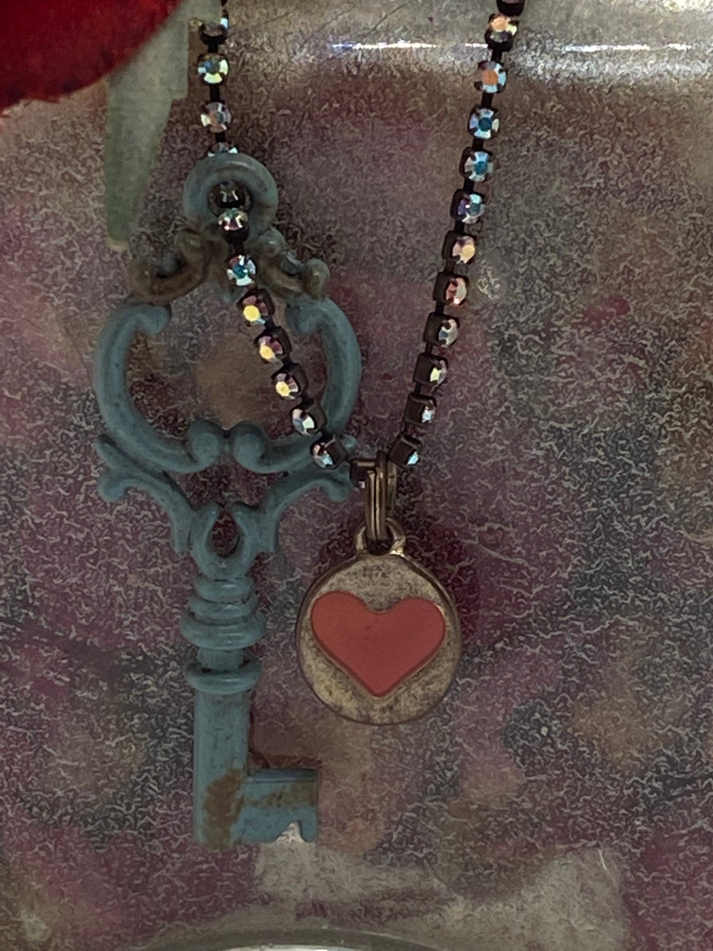 Key To My Heart Rose Picture Frame Bottle
