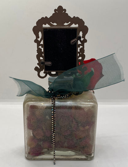 Key To My Heart Rose Picture Frame Bottle